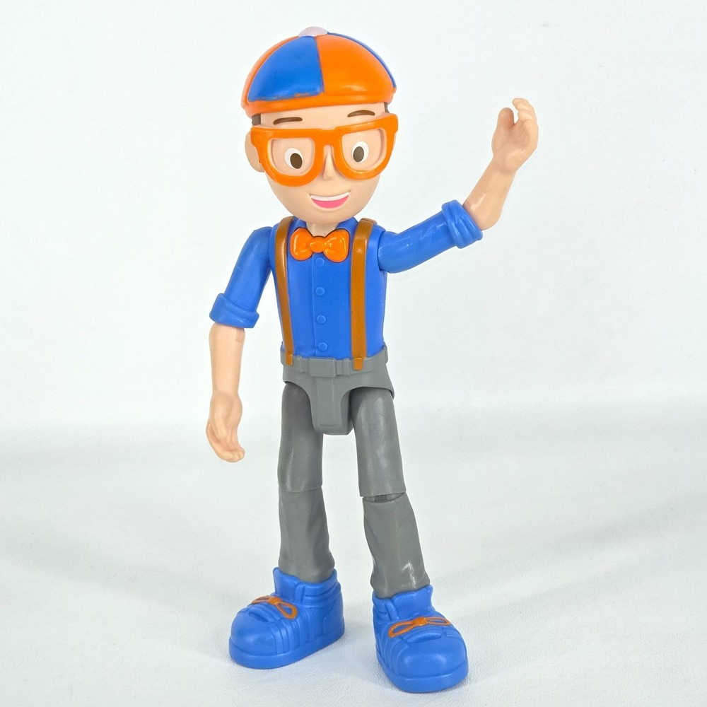 Blippi Talking Figure 9" Articulated Toy Doll 8 Sounds & Phrases Plastic Tested